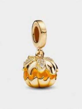Gold-Plated Orange Pumpkin Charm